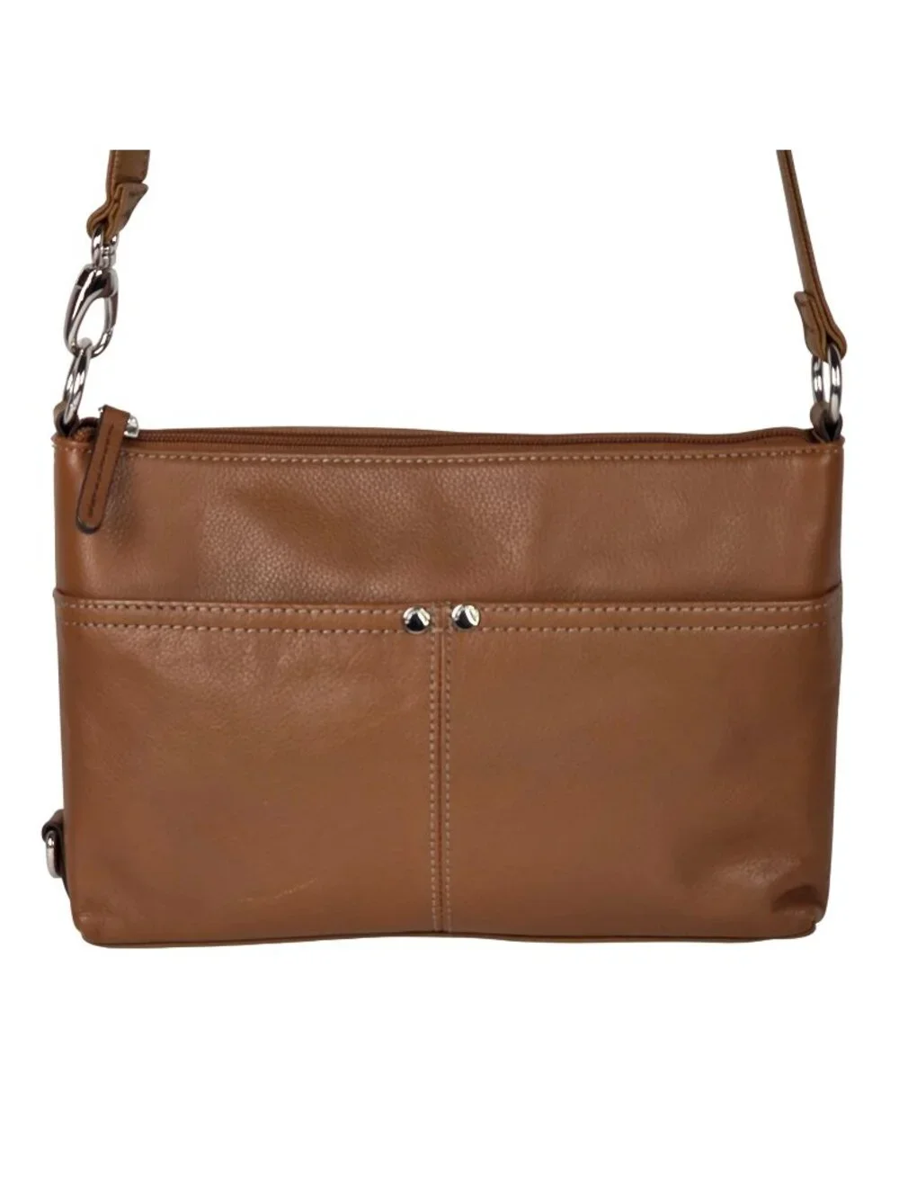 Tignanello Genuine Leather Crossbody Bag Tan 10 x 7.5 x 1.5